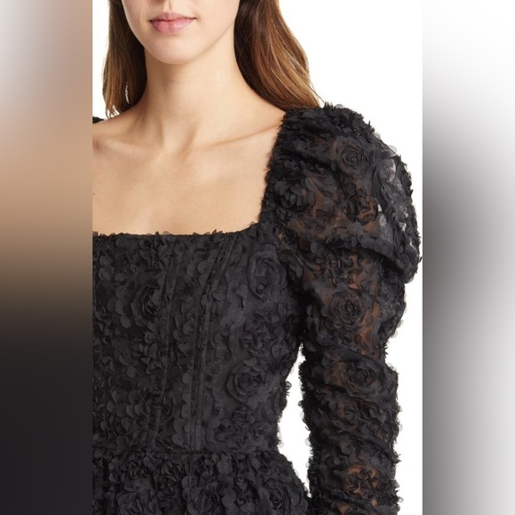 BLACK HALO Alister Floral Lace Long Sleeve Babydoll Minidress sz XS-S - Picture 6 of 16